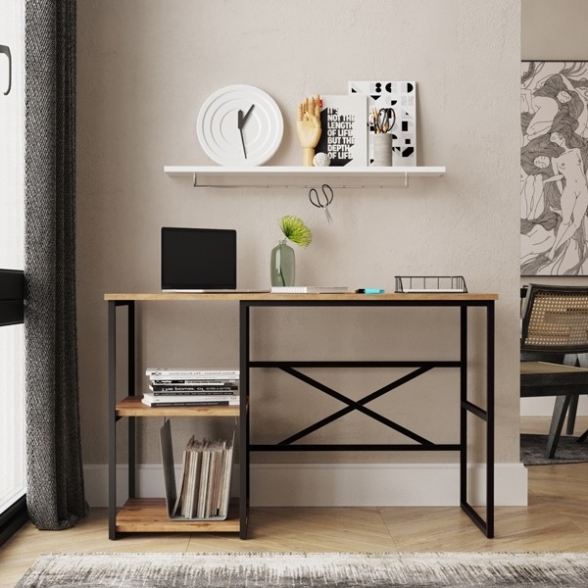 Scrivania Industrial Con Ripiani Laterali 120x60x75H Voyage SX