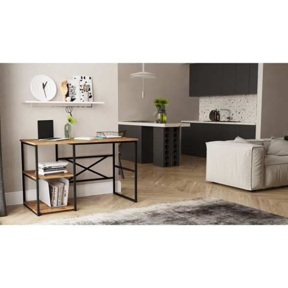 Scrivania Industrial Con Ripiani Laterali 120x60x75H Voyage SX