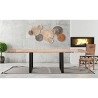 Tavolo Da Pranzo Allungabile 180-280x90x77 In Legno Gambe In Ferro Edge