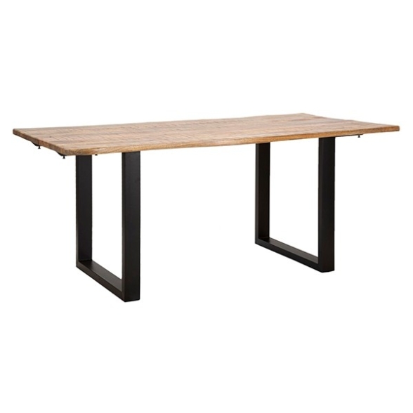Tavolo Da Pranzo Allungabile 180-280x90x77 In Legno Gambe In Ferro Edge