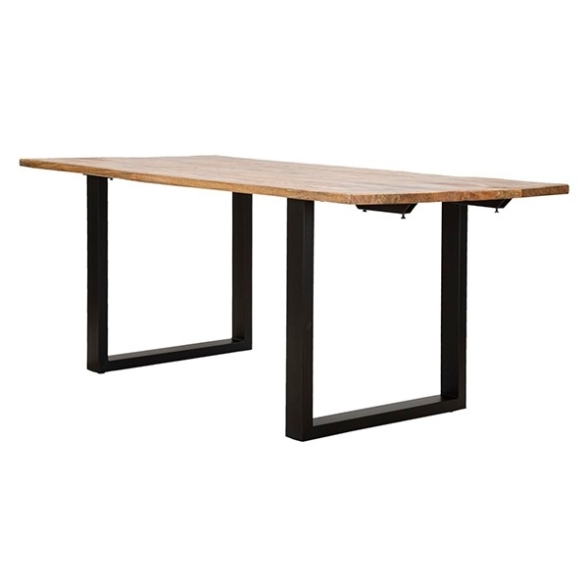Tavolo Da Pranzo Allungabile 180-280x90x77 In Legno Gambe In Ferro Edge