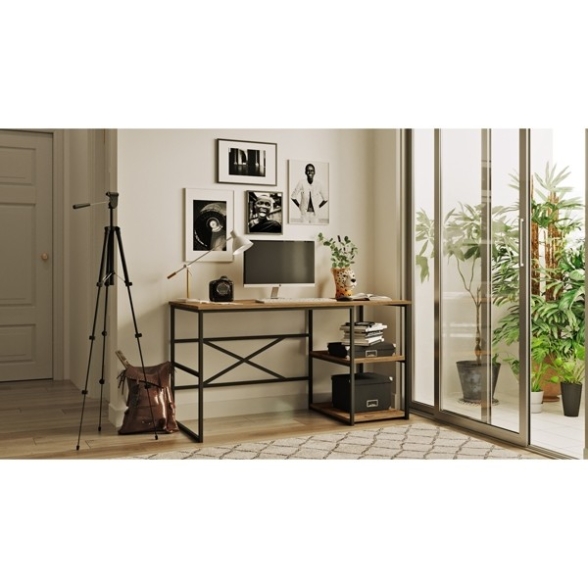 Scrivania Industrial Con Ripiani Laterali 140x60x75H Voyage DX