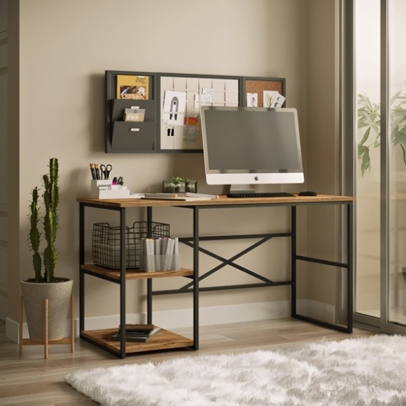 Scrivania Industrial Con Ripiani Laterali 140x60x75H Voyage SX