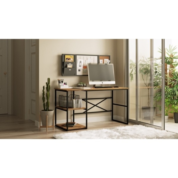 Scrivania Industrial Con Ripiani Laterali 140x60x75H Voyage SX