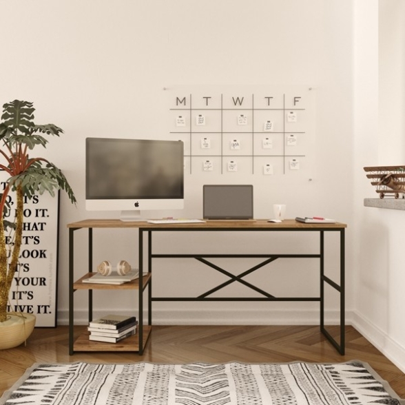 Scrivania Industrial Con Ripiani Laterali 160x60x75H Voyage SX