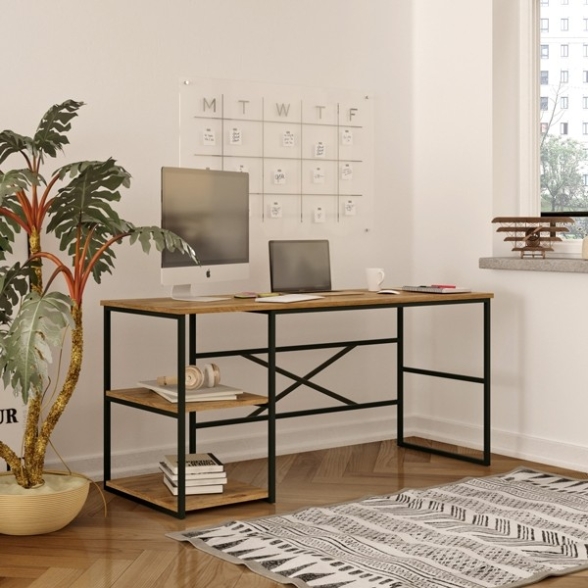 Scrivania Industrial Con Ripiani Laterali 160x60x75H Voyage SX