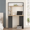 Scrivania Con Scaffali 90x52x149H Rovere E Antracite Bremen