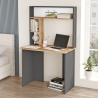 Scrivania Con Scaffali 90x52x149H Rovere E Antracite Bremen