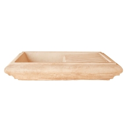 Lavabo Da appoggio Per Giardino In Cemento 100x50xh20 cm Brecciato Albicocca