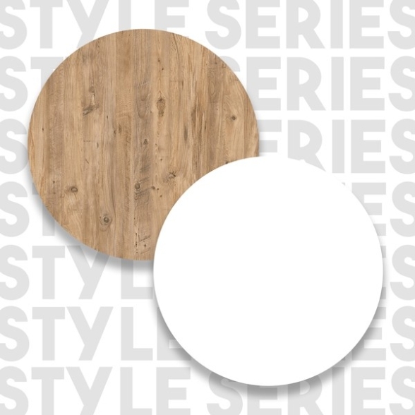 Tavolo Da Cucina Alto Con Ripiani Laterali 120x52x102H Rovere E Bianco