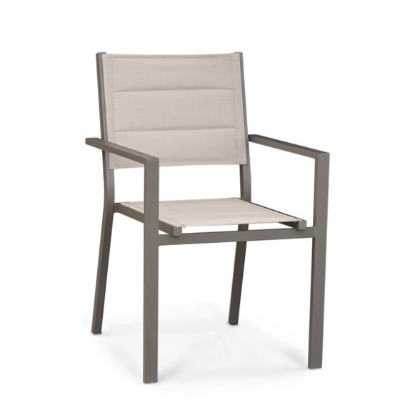 Set Da Pranzo Per Esterni Tavolo In Alluminio Allungabile 90x160-240 Cm + 8 Sedie Tortora