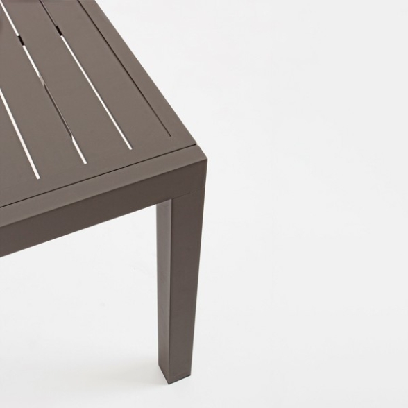 Set Da Pranzo Per Esterni Tavolo In Alluminio Allungabile 90x160-240 Cm + 8 Sedie Tortora