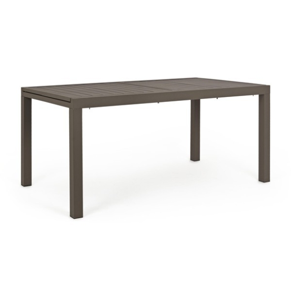 Set Da Pranzo Per Esterni Tavolo In Alluminio Allungabile 90x160-240 Cm + 8 Sedie Tortora