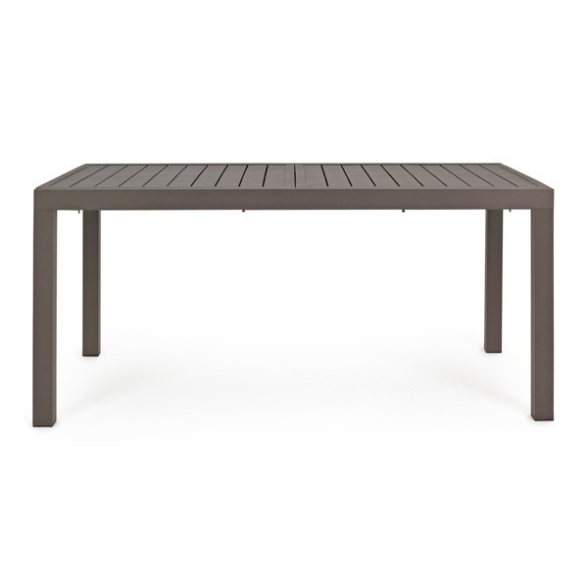 Set Da Pranzo Per Esterni Tavolo In Alluminio Allungabile 90x160-240 Cm + 8 Sedie Tortora
