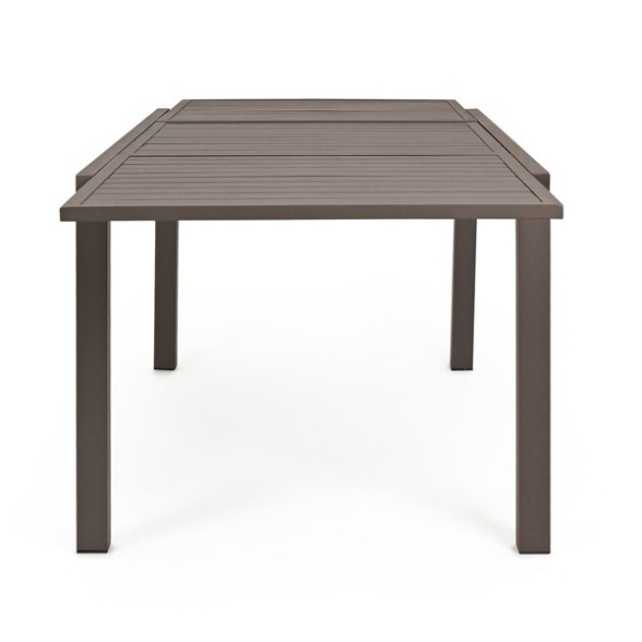 Set Da Pranzo Per Esterni Tavolo In Alluminio Allungabile 90x160-240 Cm + 8 Sedie Tortora