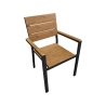 Sedia Da Esterno Con Braccioli In Alluminio Effetto Legno Antracite Teak