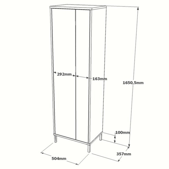 Colonna Bagno Multiuso Con Vano Portascope 50x36x165H Bianco Daisy