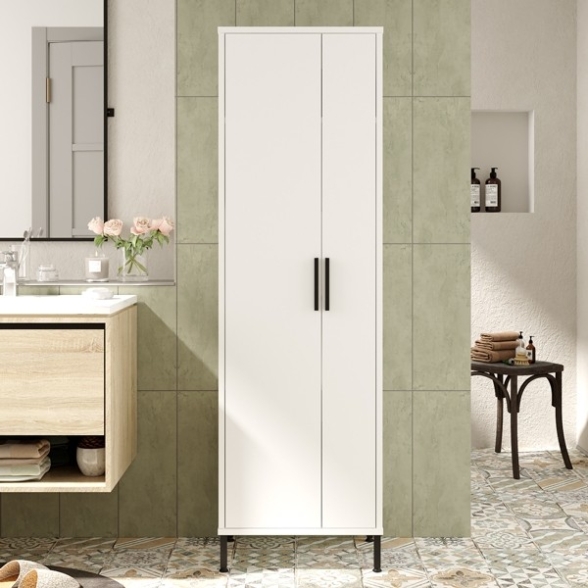 Colonna Bagno Multiuso Con Vano Portascope 50x36x165H Bianco Daisy
