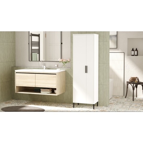 Colonna Bagno Multiuso Con Vano Portascope 50x36x165H Bianco Daisy