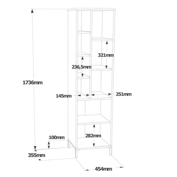 Colonna Bagno Multiuso 45x36x174H Rovere E Bianco Flora