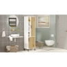 Colonna Bagno Multiuso 45x36x174H Rovere E Bianco Flora