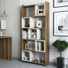 Libreria A Parete Con Mensole E Cubi 80x22x170H Rovere E Crema Box