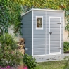 Casetta Da Giardino In Resina 183,5x111x200,5H Cm Manor 6x4 Pent Grigio Keter Addossabile