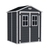 Casetta Da Giardino In Resina 185x152x226H Cm Manor 6x5 Nero Keter Finestre Frontali