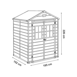 Casetta Da Giardino In Resina 185x152x226H Cm Manor 6x5 Nero Keter Finestre Frontali