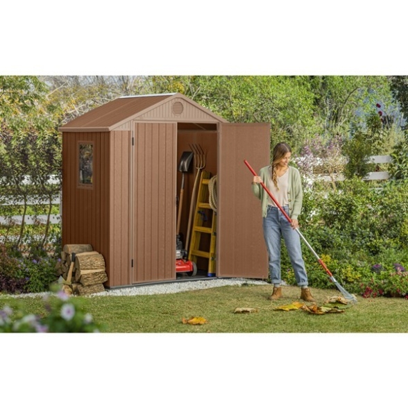 Casetta Da Giardino In Resina 190x122x221H Cm Darwin 6x4 Marrone Keter