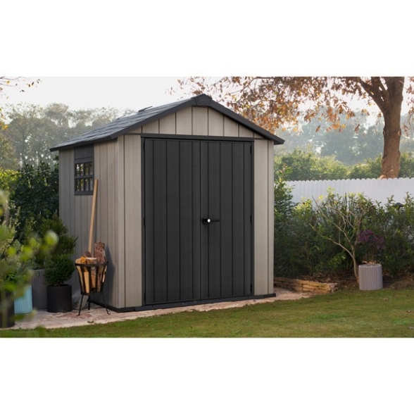 Casetta Da Giardino In Resina 229x223,5x242H Cm Oakland 757 Grigio Keter