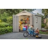 Casetta Da Giardino 256,5x255x243H Cm Factor 8x8 Beige Keter Con Mensole