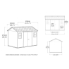 Casetta Da Giardino In Resina 350x230x254H Cm Oakland 1175SD Grigio Keter