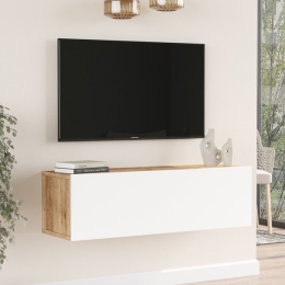 BAND mobile porta tv living Bianco Lucido - Cemento 200 cm