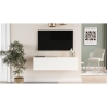 Mobile TV Sospeso 100x32x30 Bianco E Rovere Con Vano Frame