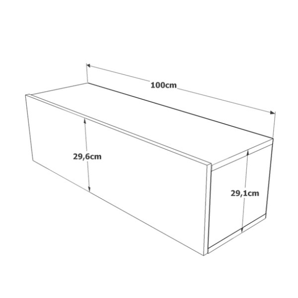 Mobile TV Sospeso 100x32x30 Rovere Effetto Legno Con Vano Frame