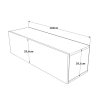 Mobile TV Sospeso 100x32x30 Rovere Effetto Legno Con Vano Frame