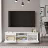 Mobile Porta TV Da Terra 120x40x37 Bianco Con Vani Portaoggetti Silva
