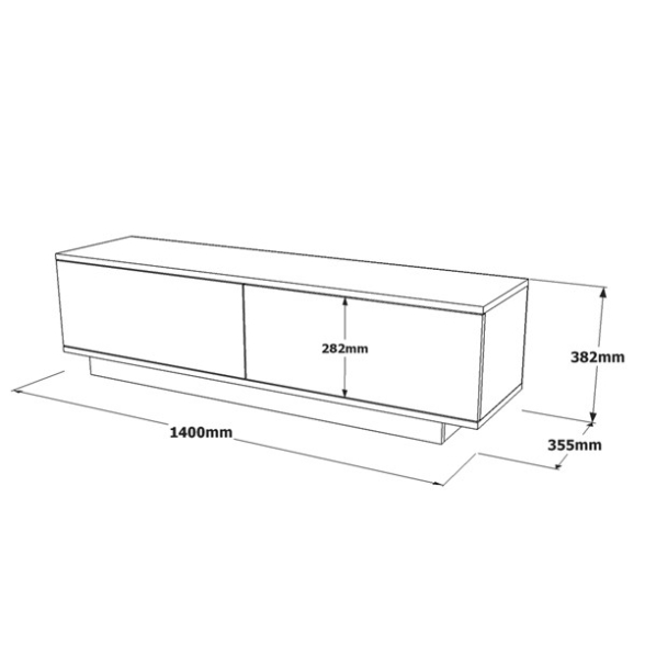 Mobile Porta TV Da Terra 140x35x38 Bianco Con Vani Salvaspazio Fonda