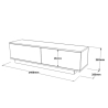 Mobile Porta TV Da Terra 140x35x38 Bianco Con Vani Salvaspazio Fonda