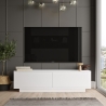 Mobile Porta TV Da Terra 140x35x38 Bianco Con Vani Salvaspazio Fonda