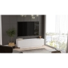 Mobile Porta TV Da Terra 140x35x38 Bianco Con Vani Salvaspazio Fonda