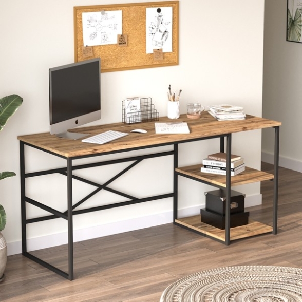 Scrivania Industrial Con Ripiani Laterali 160x60x75H Voyage DX