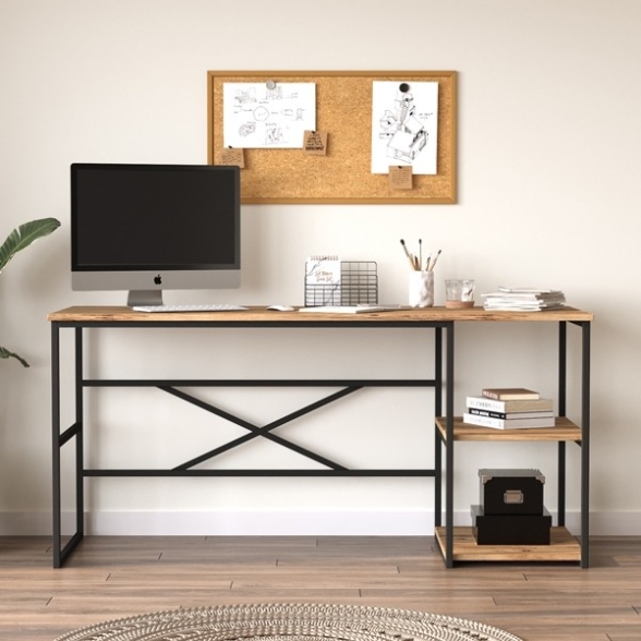 Scrivania Industrial Con Ripiani Laterali 160x60x75H Voyage DX