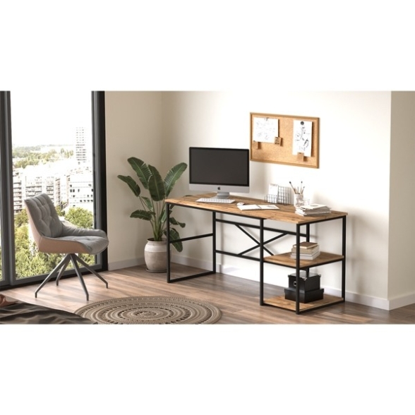 Scrivania Industrial Con Ripiani Laterali 160x60x75H Voyage DX
