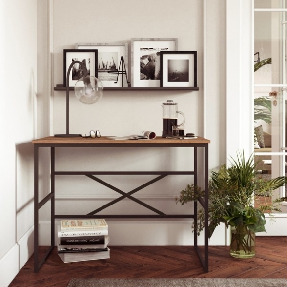 Scrivania Industrial Ferro E Legno 100x60x75H Voyage