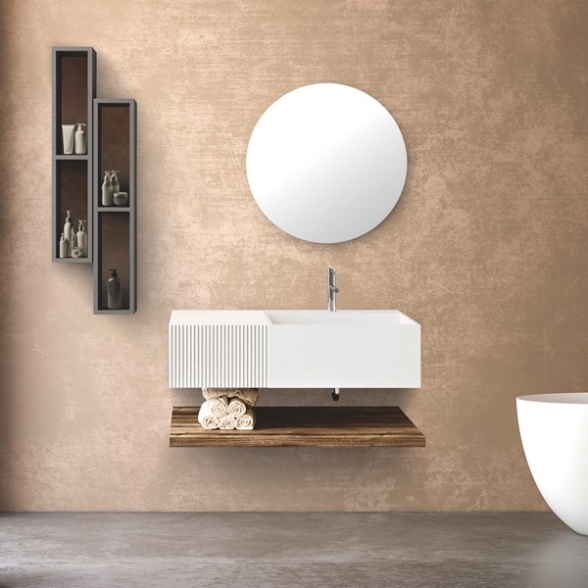 Composizione Bagno Sospesa 100 Cm Bianco Opaco Itaca