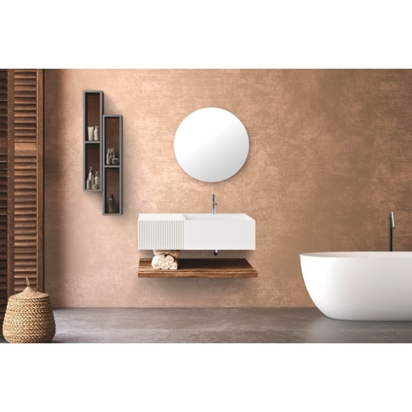Composizione Bagno Sospesa 100 Cm Bianco Opaco Itaca