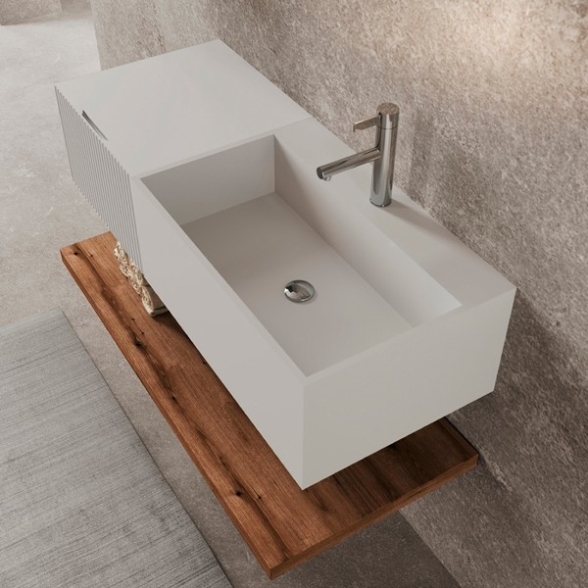Composizione Bagno Sospesa 100 Cm Bianco Opaco Itaca