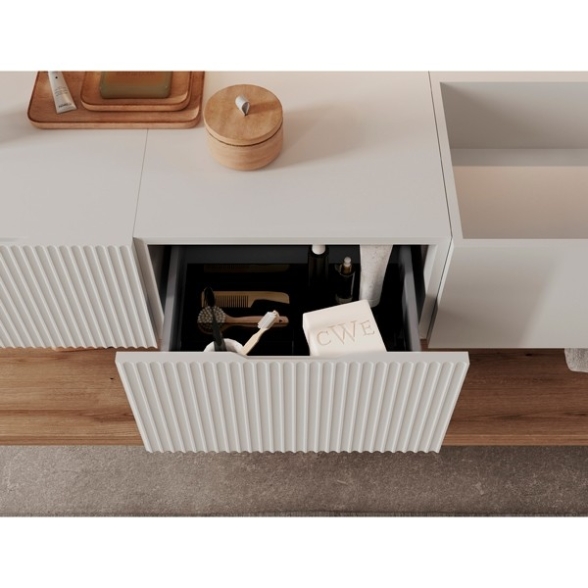 Composizione Bagno Sospesa 140 Cm Bianco Opaco Itaca